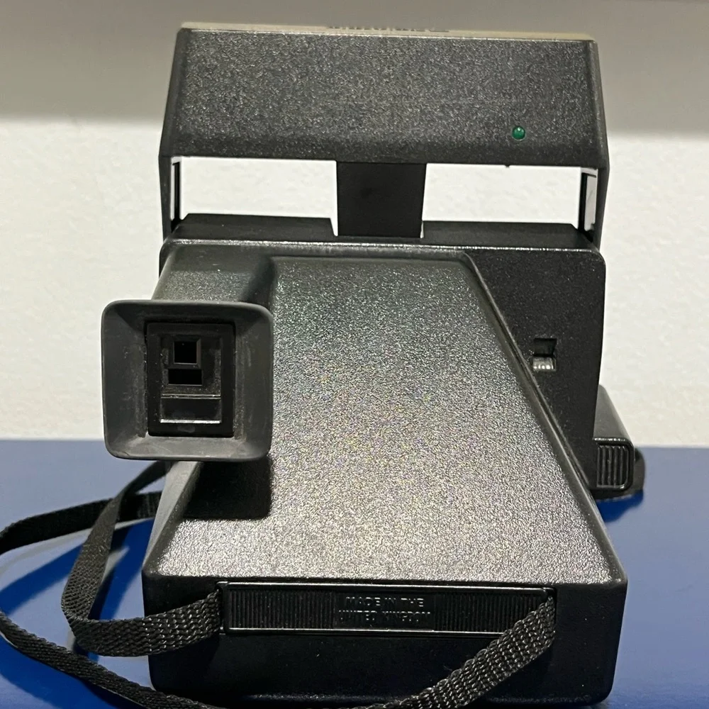 Polaroid One Step Flash Instant Camera Vintage 80s 90s Black Strap Photography
